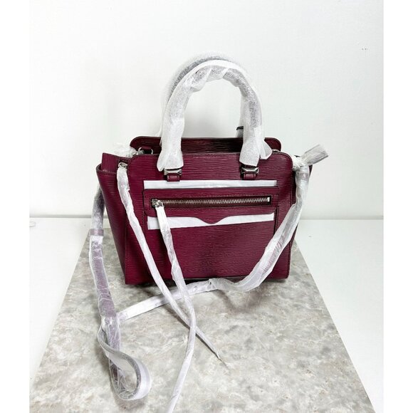 Rebecca Minkoff Mini Avery Leather Crossbody Tote in Port - NWT - Picture 2 of 8